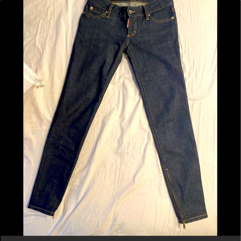 DSQUARED2 Womens Low Rise Dark Wash Denim